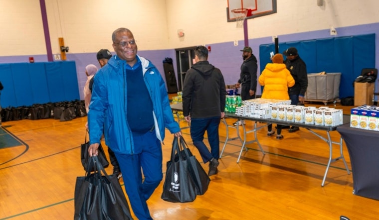Boston Police and No Books No Ball Team Up to Distribute Turkey and Food Supplies for Thanksgiving