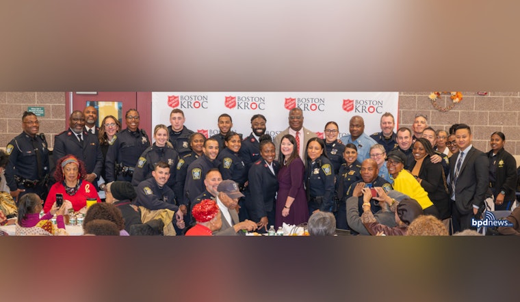 Boston Police and Salvation Army Team Up to Serve Thanksgiving Feasts to Roxbury Seniors