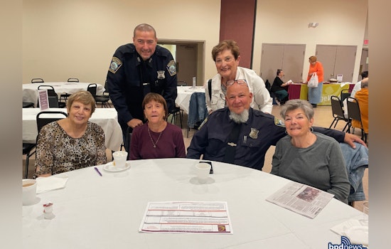 Boston Police Officers Share Coffee and Conversations with West Roxbury Seniors at Local Lodge Event