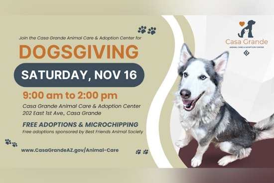 Casa Grande Animal Shelter Partners with Best Friends for "Dogsgiving" Adoption Event