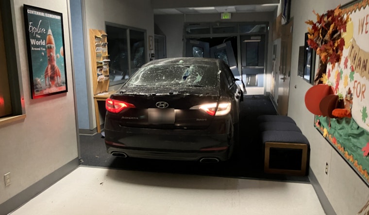 Centennial Elementary in Graham Shaken by Early Morning Vandalism with Stolen Car; Suspects at Large