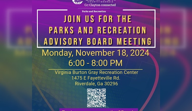 Clayton County Invites Residents to Shape Local Parks at Upcoming Advisory Board Meeting in Riverdale
