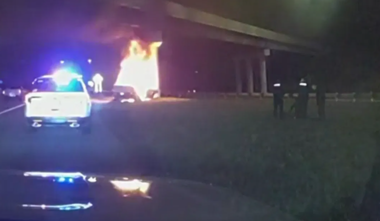 Columbus Officer Hailed as Hero for Rescuing Man from Burning Truck on Interstate