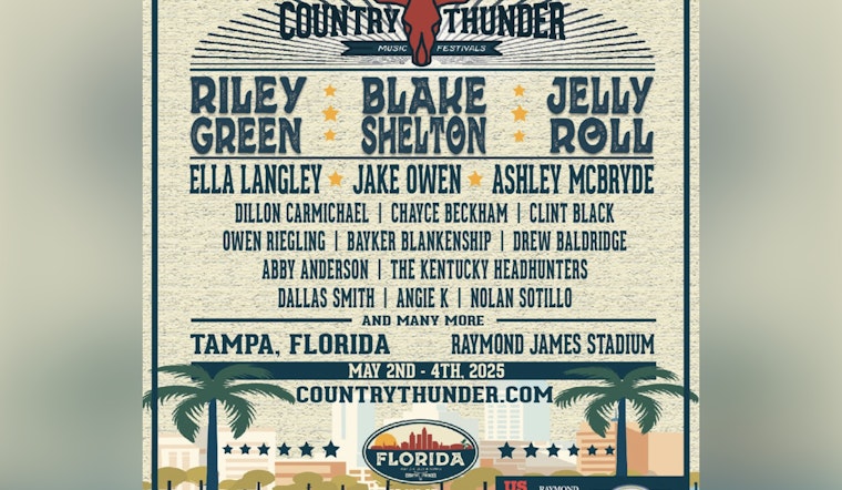 Country Thunder Festival Set to Rock Tampa in 2025 with Blake Shelton Headlining