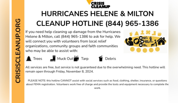 Crisis Cleanup Extends Free Post-Hurricane Assistance to Nov. 8 for Charlotte County Residents