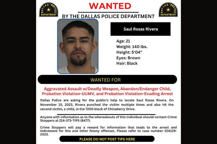 Dallas Police Seek Public's Assistance in Locating Saul Rosas Rivera Through Social Media Campaign