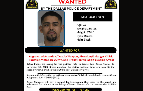 Dallas Police Seek Public's Assistance in Locating Saul Rosas Rivera Through Social Media Campaign
