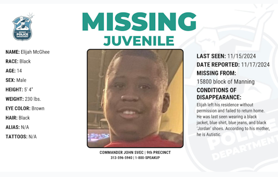 Detroit Police Seek Public Help to Locate Missing 14-Year-Old Boy with Autism