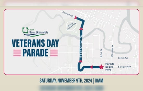 Downtown New Braunfels Gears Up for Veterans Day Parade with Street Closures and Detours