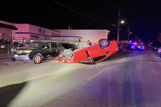 Driver Sustains Minor Injuries in Late-Night Rollover Crash on Woodland Avenue in San Rafael