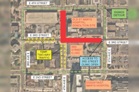 Duluth Streets Prepare for Transformation, E Fourth Street Closure and Traffic Revisions Ahead Amid St. Mary's Demolition Project