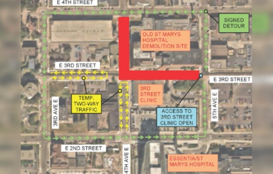 Duluth Streets Prepare for Transformation, E Fourth Street Closure and Traffic Revisions Ahead Amid St. Mary's Demolition Project