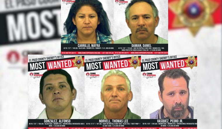 El Paso Authorities Release Weekly Most Wanted List, Seek Community's Help to Apprehend Fugitives
