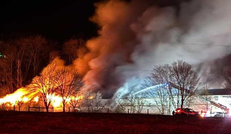 Firefighters Across Four Counties Battle Three-Alarm Barn Fire in Lebanon County