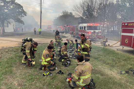 Firefighters Battle Intense Blaze in Denton, Teasley Area Shrouded in Smoke