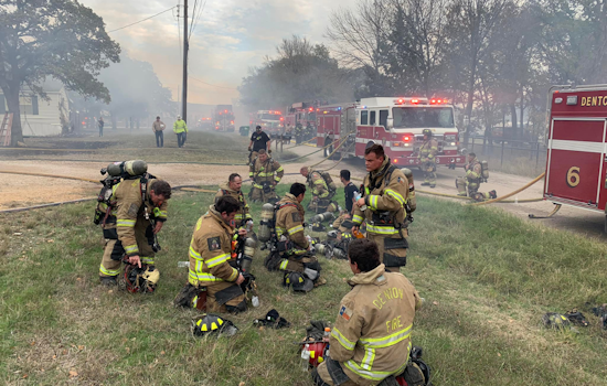 Firefighters Battle Intense Blaze in Denton, Teasley Area Shrouded in Smoke