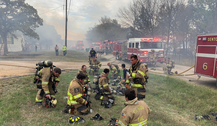 Firefighters Battle Intense Blaze in Denton, Teasley Area Shrouded in Smoke