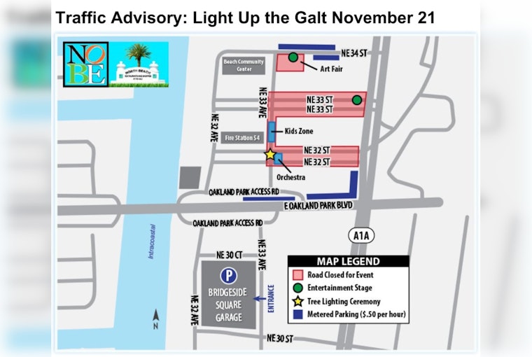 Fort Lauderdale Gears Up for Annual 'Light Up the Galt' Celebration, Traffic Advisories Issued