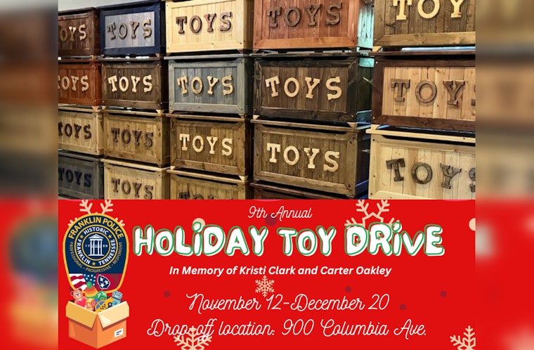 Franklin Police Department Revives Annual Toy Drive for Holiday Season, Honors Local Heroes Kristi Clark and Carter Oakley