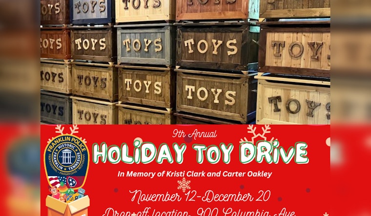 Franklin Police Department Revives Annual Toy Drive for Holiday Season, Honors Local Heroes Kristi Clark and Carter Oakley