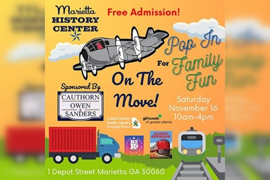 Free Family Fun Day, Explore "Trucks, Trains, and Planes" at Marietta History Center's Pop-In Event