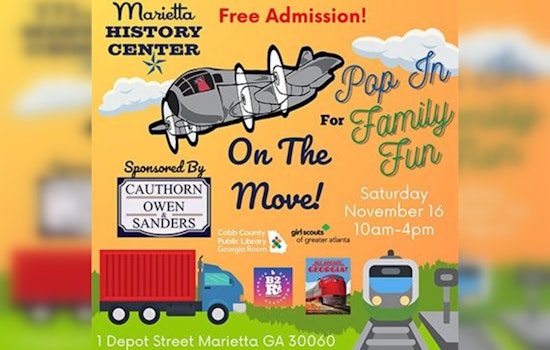 Free Family Fun Day, Explore "Trucks, Trains, and Planes" at Marietta History Center's Pop-In Event