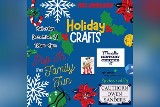 Free Holiday Pop-In Event at Marietta History Center Welcomes Families for Festive Crafts and Local Performances