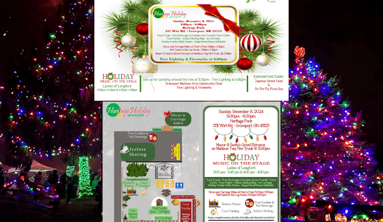 Groveport Announces Festive Lineup for Annual Heritage Holiday Event with Santa, Live Music, and Fireworks
