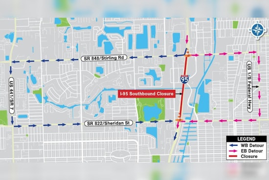 Hollywood Alert: I-95 Southbound Lanes to Close for Sign Installation on Nov 12-13