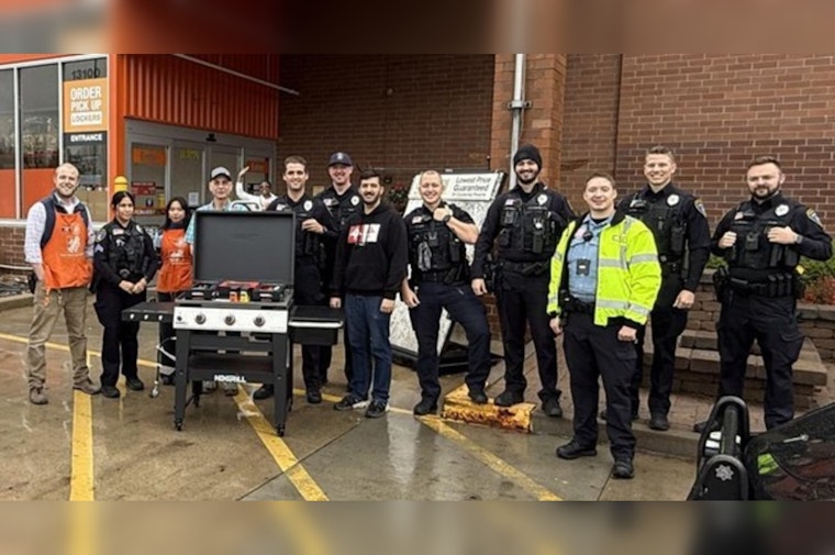 Home Depot Enhances Community Relations with Griddle Donation to Eden Prairie Police Department