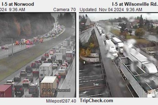 I-5 North Reopens One Lane After Multi-Vehicle Crash Near I-205 Split in Wilsonville