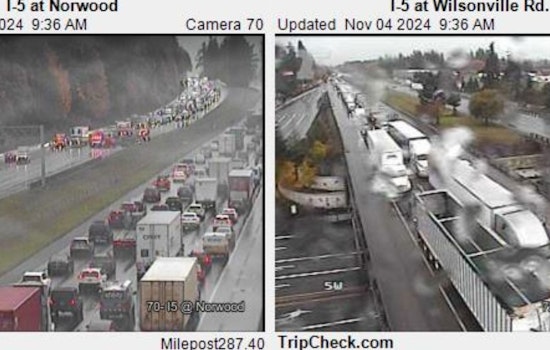 I-5 North Reopens One Lane After Multi-Vehicle Crash Near I-205 Split in Wilsonville