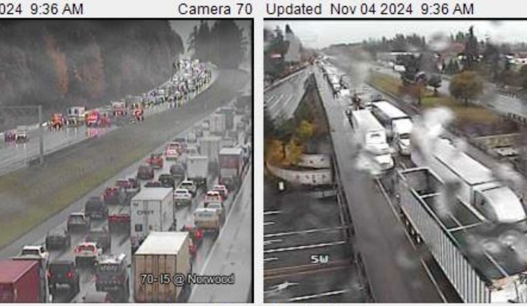 I-5 North Reopens One Lane After Multi-Vehicle Crash Near I-205 Split in Wilsonville