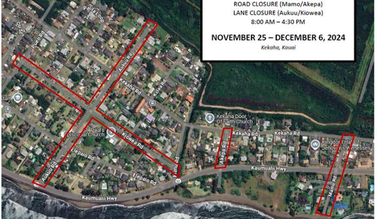 Kekaha Commuters Alert as Two-Week Lane Closures Are Announced for Road Resurfacing