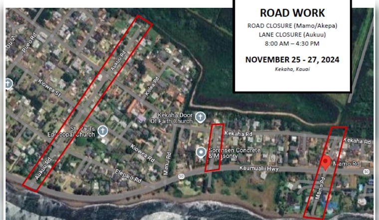 Kekaha Residents Prep for Scheduled Road Resurfacing, Lane Closures to Affect Auku‘u, Akepa, and Mamo Roads