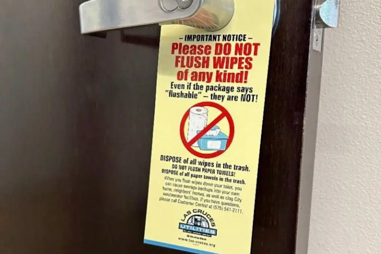 Las Cruces Utilities Warns Against Flushing Wipes, Distributes Door Hangers to Combat Sewer System Clogs