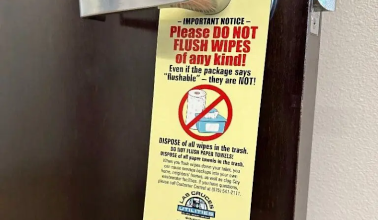 Las Cruces Utilities Warns Against Flushing Wipes, Distributes Door Hangers to Combat Sewer System Clogs