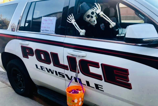Lewisville Police Department Engages with Locals on Social Media Amid Officer Bones' Halloween 'Vacation'