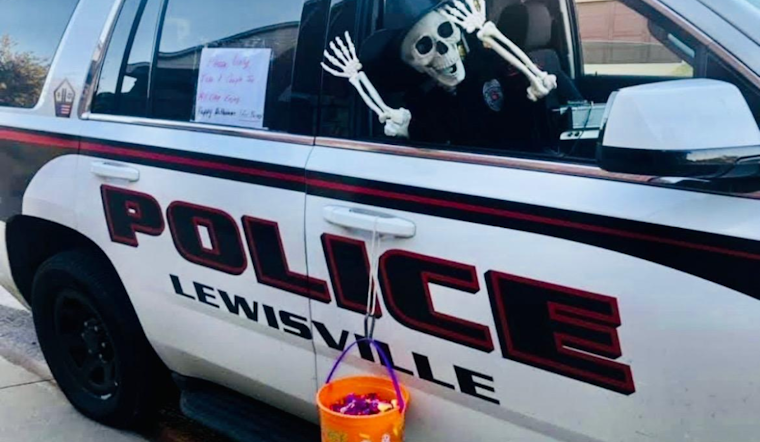 Lewisville Police Department Engages with Locals on Social Media Amid Officer Bones' Halloween 'Vacation'