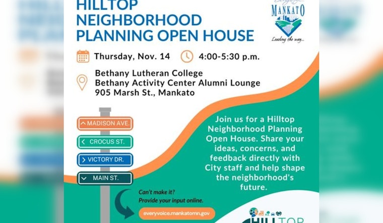 Mankato's Hilltop Neighborhood Vision, Last Chance for Resident Input at Bethany Lutheran College Open House