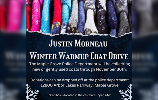 Maple Grove Police Launch Justin Morneau Winter Warmup Coat Drive to Support the Needy