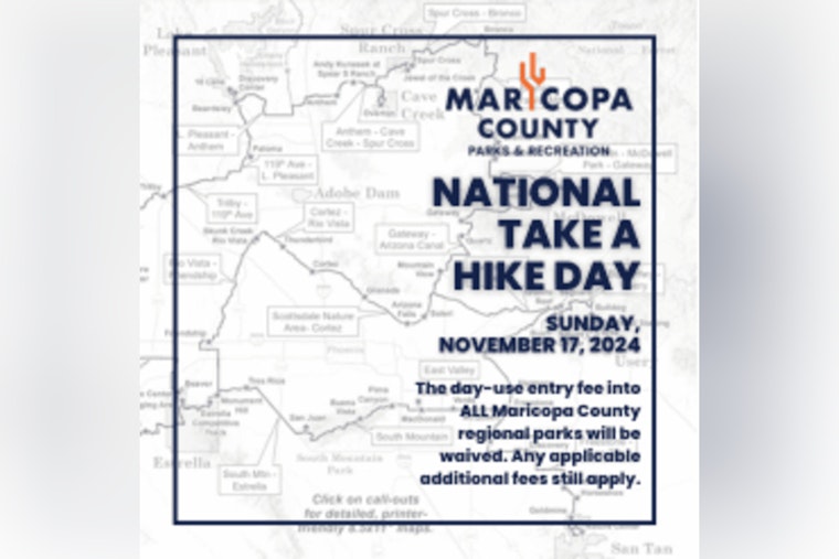 Maricopa County Invites Residents to Celebrate National Take A Hike Day with Free Entry to Regional Parks