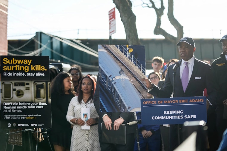 Mayor Eric Adams Urges New Yorkers to Report Subway Surfing to 911; Launches Prevention Campaign Amid Rising Fatalities