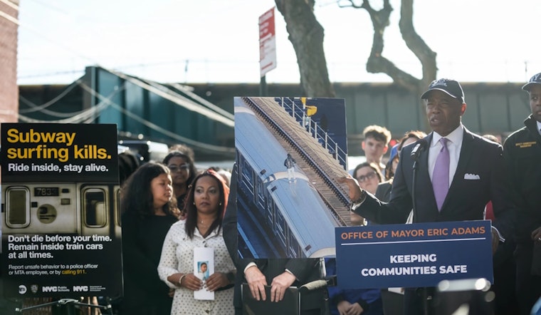 Mayor Eric Adams Urges New Yorkers to Report Subway Surfing to 911; Launches Prevention Campaign Amid Rising Fatalities