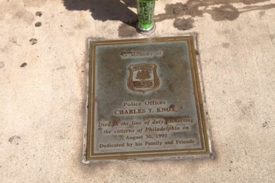 Memorial Plaque for Fallen Philadelphia Officer Charles Knox Vanishes, Investigation Underway