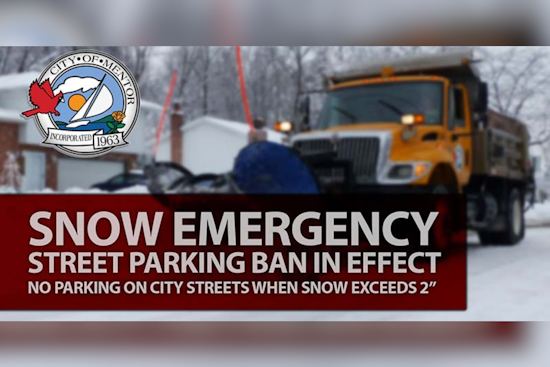 Mentor Announces Snow Emergency Parking Ban Starting November 29