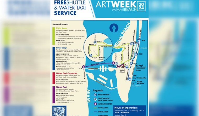 Miami Beach Introduces Free Water Taxis and Shuttles for Art Week to Alleviate Traffic