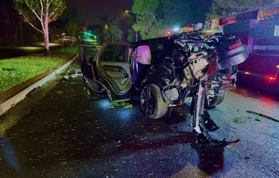 Miracle Escape, Two Survive With Minor Injuries After SUV Strikes Tree in Newport Beach