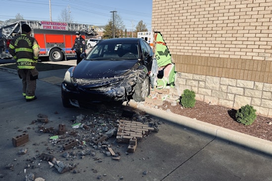 No Injuries Reported After Car Crashes Into Murfreesboro Bank, Local Authorities Assessing Damage