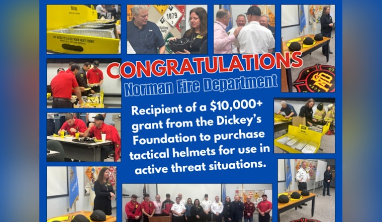 Norman Fire Department Receives Over $10K from Dickey's Foundation for Critical Protective Equipment